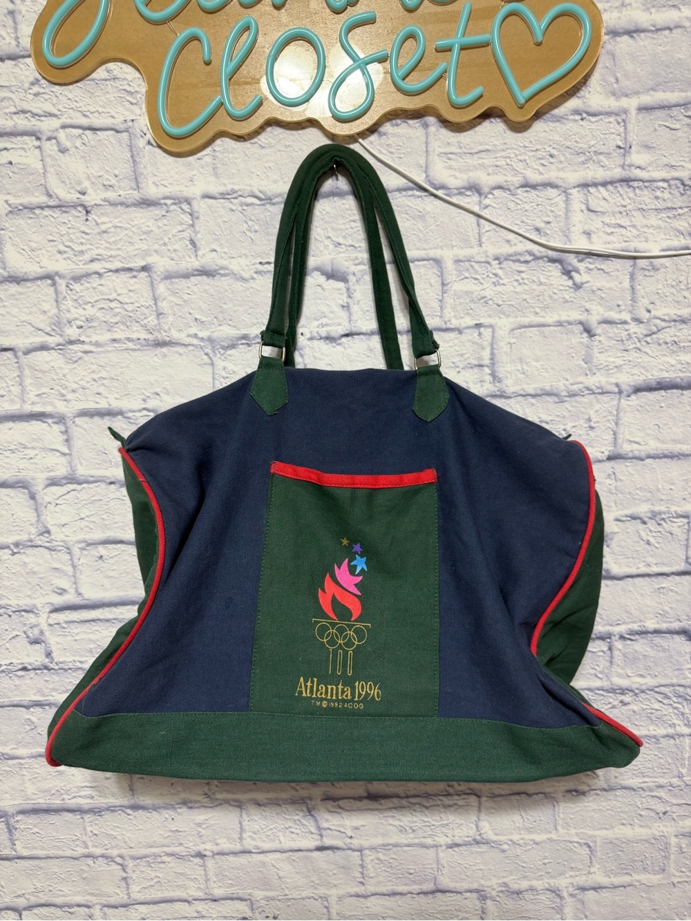 Vintage 1996 Atlanta Olympics Official Olympic Games Collection Canvas Tote Bag